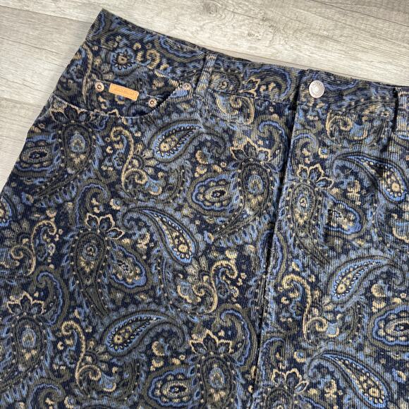 Vintage 90s Corduroy Parsley Midi Skirt Whimsigoth Grunge Academia Fall Slit - Picture 2 of 6